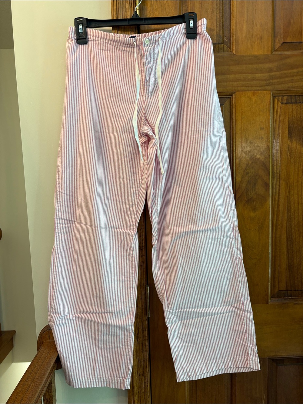 Ralph Lauren Pink and White Striped Cotton Pajama Pants